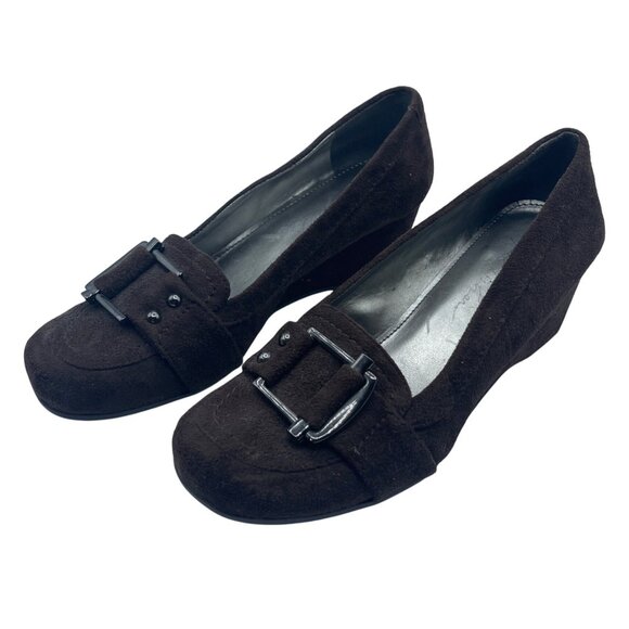 Marc Fisher Atlas 2 Wedge Loafer Slip On Brown Size 6 Chocolate - Picture 4 of 12